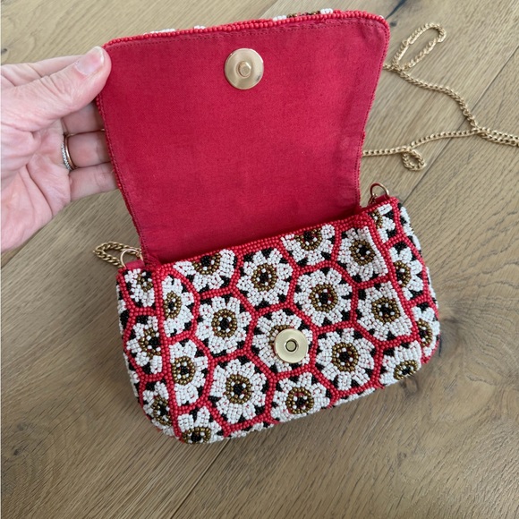 Anthropologie Beaded Floral Crossbody Bag / Clutch - Picture 3 of 13